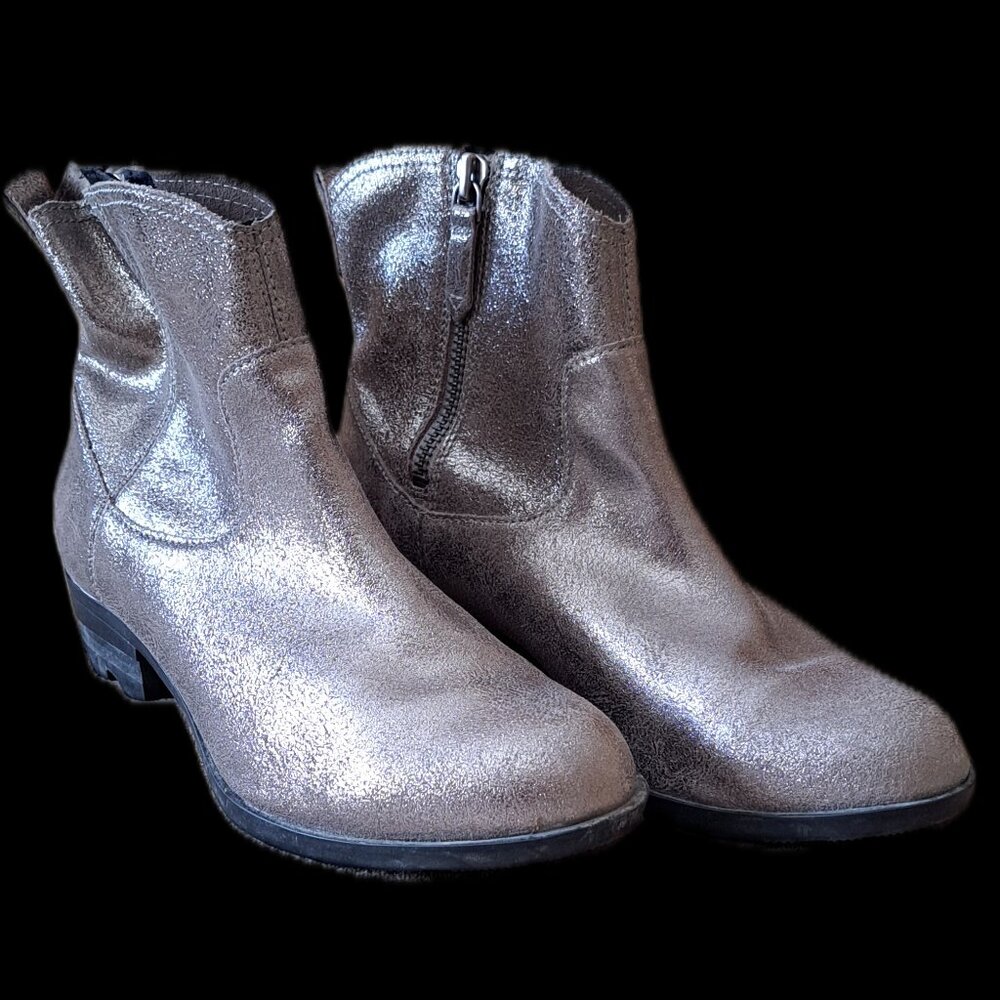 SIZE 10 Eye-catcher Sorel leather glitter ankle boots
